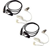 2-Pack Mani Libere Cuffie Acustico Tubo Auricolare Ptt Microfono per Icom Radio