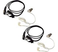 2-Pack Mani Libere Cuffie Acustico Tubo Auricolare Ptt Microfono per Icom Radio