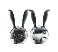 2-pack manual black pepper grinder glass spice bottle ceramic core grinder coarse salt grinder