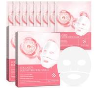 2 Pack Maschera viso al collagene biologico, 4 pezzi, maschera da avvolgere al collagene, maschera idratante per il viso, riduce le linee sottili e le rughe, minimizza i pori, migliora l'elasticità