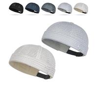 2 Pack Men's Breathable Brimless Hat Summer Style Mesh Tang, Adjustable cap Docker Beanie, Breathable Mesh cap (Mix-E)