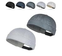 2 Pack Men's Breathable Brimless Hat Summer Style Mesh Tang, Adjustable cap Docker Beanie, Breathable Mesh cap (Mix-K)