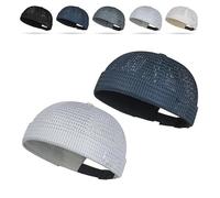 2 Pack Men's Breathable Brimless Hat Summer Style Mesh Tang, Adjustable cap Docker Beanie, Breathable Mesh cap (Mix-G)