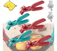 2 Pack Multi-function Anti-Scald Bowl Clip, Anti-Scald Bowl Holder Clip with Non-slip, Kitchen Silicone Tongs Gripper for Oven, Microwave, Baking, Serving, Bowls, Tableware (5A)