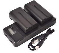 (2 Pack) NP-F550 DSTE Ricambio Batteria + Caricatore doppio LCD a ricarica rapida Compatibile per NP-F330, NP-F530, NP-F570 e Sony CCD-RV100, CCD-RV200, CCD-SC5, CCD-SC5/E, CCD-SC55E, CCD-SC55