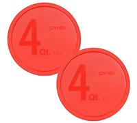 2 Pack of Pyrex 326-PC Red 4 Quart Round Plastic Lids for 4 Quart Mixing Bowl (Not Included)