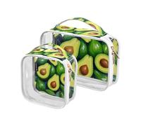 2 Pack Olio su Verde Avocado chiaro decorativo appeso borsa da toilette TSA approvato borse cosmetiche impermeabili per le donne per la borsa Aeroporto Compagnia aerea conforme Bolsa de maquillaje,