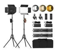 2 Pack Pannello Luce LED VideoLight Set Fotografia Luci Video Barn Door
