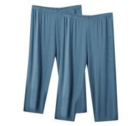 2 Pack Pantaloni Capri Donna Estivi Vendita, 3/4 Pantalone Pigiama Donna Sportivi Pantaloni con Elastico Vita Pinocchietto Moderni e Comodi Pants Jogging Yoga Pinocchietti per Casa Casual