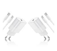 2 Pack per iPhone Rapida Caricabatterie Originale 【Apple MFi Certificato】 20W USB C Power Delivery Adattatore di alimentazione con 2 m Lightning Cable per iPhone 14/14 Pro/14 Pro Max/13/13 Pro