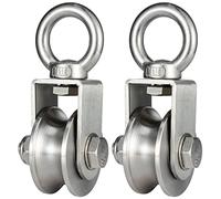 2 Pack Puleggia Carrucola con Cuscinetti, Puleggia Inox 304, Carico 500kg