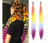 2 Pack Purple Ponytail Extension with Elastic Tie 26 Inch -Straight Sleek Wrap Around Braid Hairpiece,Ideal for Purple Hair Extensions for Braids, Cosplay,Party Use, Lightweight & Natural Look (#9)