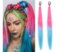 2 Pack Purple Ponytail Extension with Elastic Tie 26 Inch -Straight Sleek Wrap Around Braid Hairpiece,Ideal for Purple Hair Extensions for Braids, Cosplay,Party Use, Lightweight & Natural Look (#6)