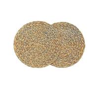 2 Pack Round Water Hyacinth Placemat,Quality Woven Wicker Table Place Mats,38cm js