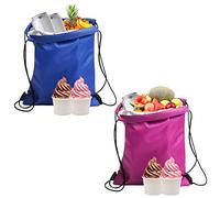 2 Pack Sacchetti Pranzo Isolati Con Coulisse, Sacchetti Pranzo Impermeabili Pieghevoli, Isolamento, Borse Termiche, Sacchetti Pranzo Per Lavoro, Scuola, Spiaggia, Picnic (27 * 33 cm)