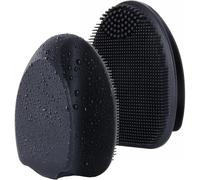 2 Pack Silicone Face Scrubber - Gentle Exfoliating Brush for Blackhead Removal and Pore Cleansing(Black Black)