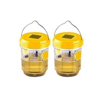 2 Pack Solar Wasp Trap Outdoor Hanging,Wasp Cather Hanging with Light for Yellow Jackets,Hornets,Bee,Wasp Traps