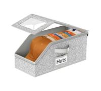 2 Pack Stackable Hat Storage For Baseball Caps - Holds Up To 24 Caps Organizer | Stacking Storage Boxes With 2 Zippers For Men And Women - Clear Window Bin Case For Bedroom Closet Beanie Cowboy