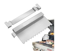 2-Pack Stainless Steel Griddle Gates, Rear Guard & Spatula Support For Flat Top Grills, BBQ Dam Accessories For Outdoor Barbecue & Camping