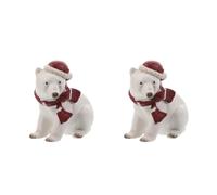2 Pack Statuette Di Animali Invernali Accessorio Del Villaggio Vacanze