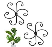 2-Pack Supporto per Piante Monstera, Supporto per Fusto in Ferro [Nero, Stile B]