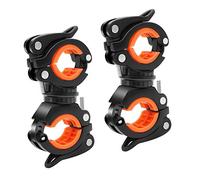 2 Pack Supporto per Torcia Supporto Universale per Torcia da Bicicletta Morsetto Della Torcia Della Bici per Morsetto di Montaggio per Portalampada a LED per Bicicletta per Manubrio Supporto (Arancia)