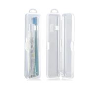 2-Pack Travel Size Toothbrush Case Holder Portable Clear Toothbrush Toothpaste Storage Box (Toothbrush Not Included)