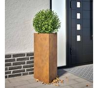 2 Pack Triangular Garden Planters 40x40x75cm Corten Steel, Rustproof Outdoor Flower Pots for Balcony Patio Decor, Large Space for Plants Herbs Vegetables, Modern Rustic Design with Weed Protection