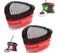 2 Pack Upgraded Mop sostituzione spazzole compatibile con Vileda EasyWring Spin Mop, setola completa scrubber sostituire Grande per la cucina, bagno, piscine, pulizia del pavimento duro Deck