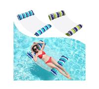 2 Pack Water Hammock Inflatable Pool Hammock Chair, 4 In 1 Floating Lightweight Chair Inflatable Mattress, Portable(blue Green)