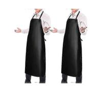 2 Pack Waterproof Rubber Vinyl ApronAprons for Men with Adjustable Bib Apron for Dishwashing Lab Butcher Cooking Kitchen Black