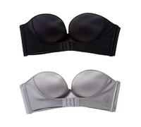 2 Pack Women Hand Shape Front/back Buckle Custom Lift Invisible Wirefree Anti-slip Strapless Push Up Bra