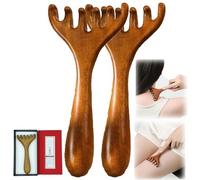 2 Pack Wood Scalp Massager, Head Massager Scalp Protable Head Scratcher Massage, Wooden Gua Sha Massagers, Gift for Mother, Sister and Lover (Wood color,2 pcs)
