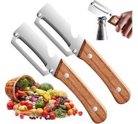 2-Pack Zero Snag Wooden Peelers, 2-in-1 Multifunctional Peeler with Bottle Opener, for the Kitchen, for Fruit, Potatoes, Pumpkin, Papaya, Carrots