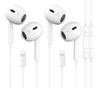 2 Packs Cuffie Cablate per iPhone Auricolari con Microfono Incorporato e Controllo del Volume HiFi Stereo Nosie Riduzione Compatibili con iPhone 14/13/12/11/XR/XS/X/8/7/SE Tutto il Sistema iOS