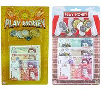 2 Packs Of childrens play money English notes and coins bulk pack