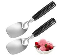 2 pagaia di gelato in acciaio inox piatto con manico non - lavastoviglie per dolcetti congelati duri (A)