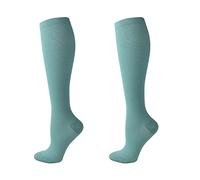 (2 pai)Compressione Socks for Men and Women Flight Socks Compression Stockings Running Socks for Running, Shin Splints, Flight Travel-Boost Stamina, Circulation and Recovery (L-XL,Deep Green)