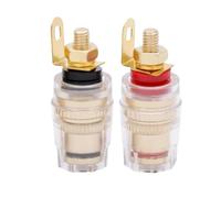 2 paia/4 pezzi Connettore a Banana 4mm Filo Medio Amplificatore Altoparlante Terminale a Forcella Binding Post Spina a Banana Presa Connettore 33 MILLIMETRI