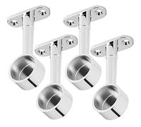 2 paia (4 pezzi) SOTECH Cuscinetti per Aste per Armadi per 2 Tubi Rotondi Guardaroba Ø 25 mm Cromato Lucido Regolabile in Altezza 64-93 mm Supporti per Tubi per Guardaroba Supporti per Aste