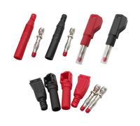 2 paia 4mm Spina a Banana Maschio Tipo di Saldatura Connettore Rosso Nero Guaina di Plastica Montaggio Cavi di Prova Sonda 4mm Foro connettori(2 Red 2 Black-02)