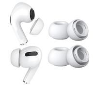2 Paia Auricolari di Ricambio per AirPods Pro Gen 1&2 di MMOBIEL - Gommini in Silicone con Foro di Riduzione del Rumore, Box Stoccaggio Portatile e Adatto alla Custodia di Ricarica - 1xM, 1xL - Bianco