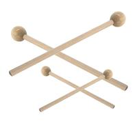 2 Paia Bacchette da Percussione Testa Tonda Manico in Legno Beige | Strumento per Pratica Quotidiana e Esibizioni di Gruppo, Due Coppie Incluse, Presa Confortevole