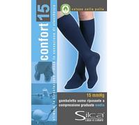 2 PAIA CALZA GAMBALETTO UOMO RIPOSANTE COMPRESSIONE GRADUATA 15 MMHG SILCA