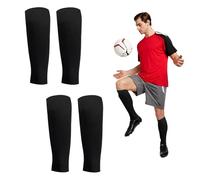 2 Paia Calze Calcio Tube, Calzettoni Unisex per Adulti, Parastinchi da Calcio Calzino, Materiale Elastico per Campeggio, Pallacanestro, Calcio, Corsa e Allenamento e Altri Sport, per Adulti (Nero)