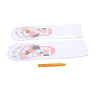 2 Paia Calzini Lunghi a Tubo con Bastone Calzini Antiscivolo in Cotone Morbidi e Calzini Sicuri Set di Bastoncini per Punto Trigger per Uomo Donna Calzini in Cotone Strumento