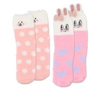 2 Paia Calzini Termici Donna Invernali, Calzini Morbidi e Soffici, Calze Peluche Accoglienti, Caldi ed Elasticizzati, Stampa di Coniglietto e Maialino, Regalo per Natale, Compleanni, Donne e Ragazze