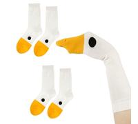 2 Paia Calzini Unisex in Oca, Novità Calzini Divertenti con Animali Creativi Calzini con Papera Calzini Casual in Cotone Regali per Donne Uomini Ragazzi Ragazze Feste in Costume