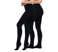 2 Paia Collant donna termico nero con interno in pile, 44/46 (L/XL)