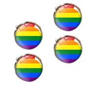 2 Paia Cufflinks Arcobaleno in Lega, Stile Semplice Retro | Finitura Cromata Dorata, Uso Facile, per Occasioni Speciali e Uso Quotidiano